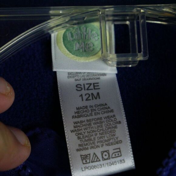 Little Me Baby Boys' 12M Quilted Puff Jacket Green Fleece Lined Front Zip Hood - Picture 4 of 11